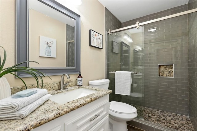 24261 Ernest Johnson Cir, Yorba Linda, CA 92887 - bathroom featuring vanity, toilet, and a stall shower
