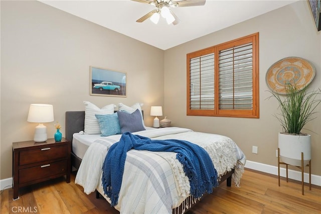 24261 Ernest Johnson Cir, Yorba Linda, CA 92887 - bedroom featuring light wood-style flooring, baseboards, and a ceiling fan