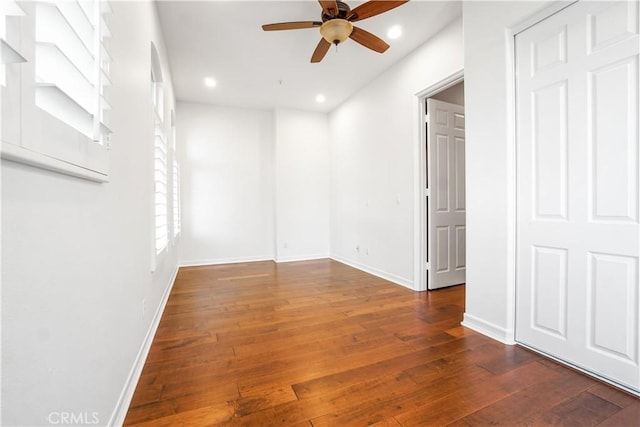 12160 Glines Ct, Tustin, CA 92782 - unfurnished room featuring ceiling fan, hardwood / wood-style floors, and recessed lighting