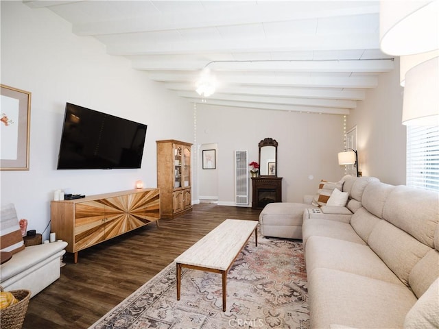 4239 Ish Dr, Simi Valley, CA 93063 - living room with wood finished floors and beam ceiling