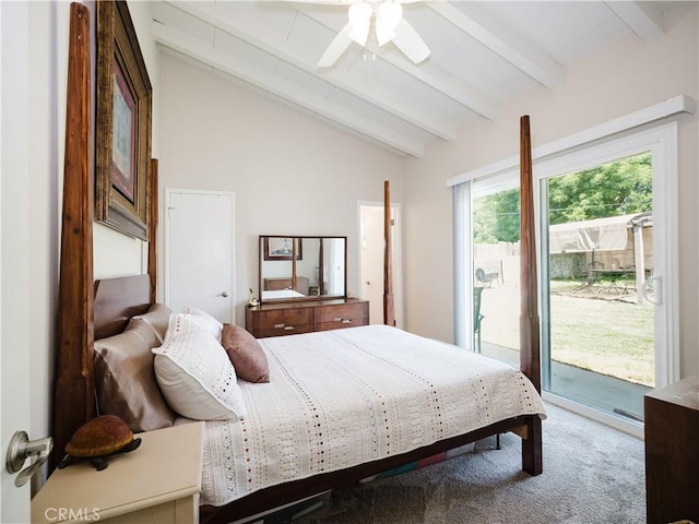 4239 Ish Dr, Simi Valley, CA 93063 - bedroom featuring access to exterior, carpet floors, and ceiling fan
