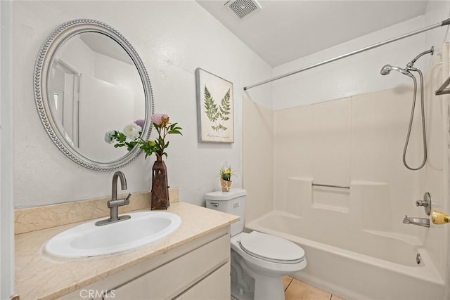 915 Carob Way Unit 2, Montebello, CA 90640 - bathroom with vanity, shower / tub combination, toilet, and tile patterned floors