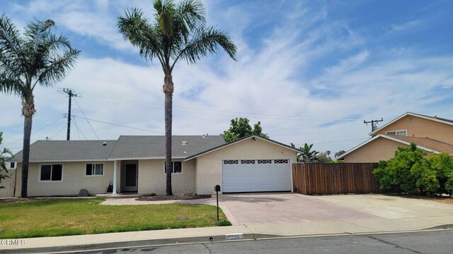 2791 Elizondo Ave, Simi Valley, CA 93065 - ranch-style house with an attached garage, concrete driveway, and stucco siding