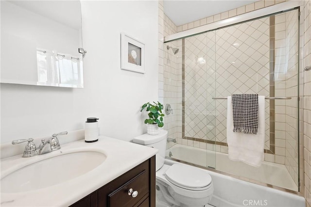 2482 New York Dr, Altadena, CA 91001 - bathroom featuring vanity, toilet, and shower / bath combination with glass door