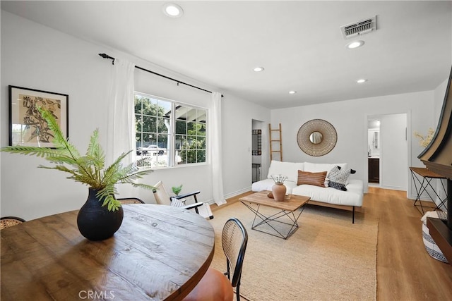 2482 New York Dr, Altadena, CA 91001 - dining room featuring light wood-style flooring, recessed lighting, and baseboards