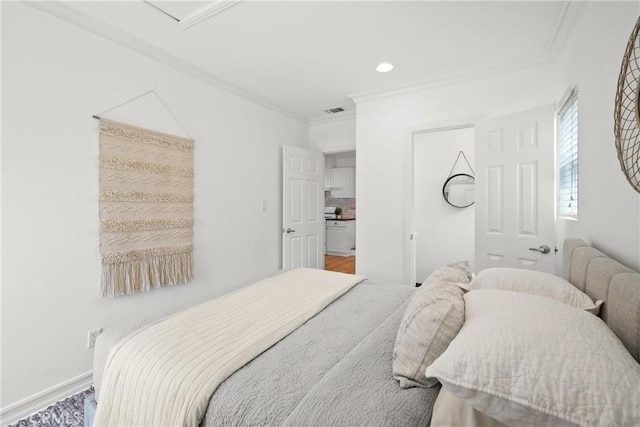2482 New York Dr, Altadena, CA 91001 - bedroom with crown molding and recessed lighting