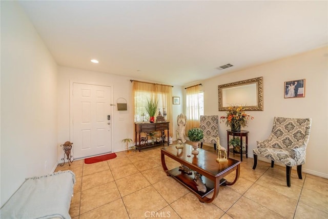 18427 Blue Sky St, Riverside, CA 92508 - living area with light tile patterned flooring, baseboards, and recessed lighting