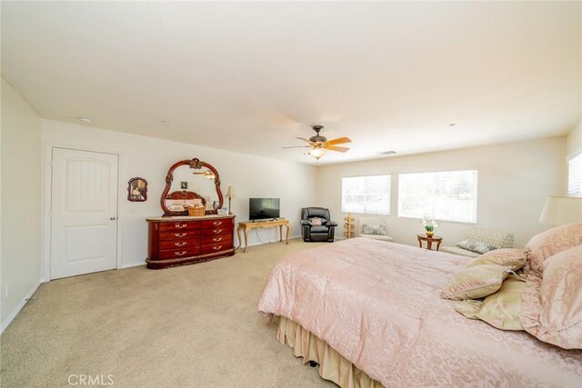 18427 Blue Sky St, Riverside, CA 92508 - bedroom with carpet flooring, a ceiling fan, and baseboards