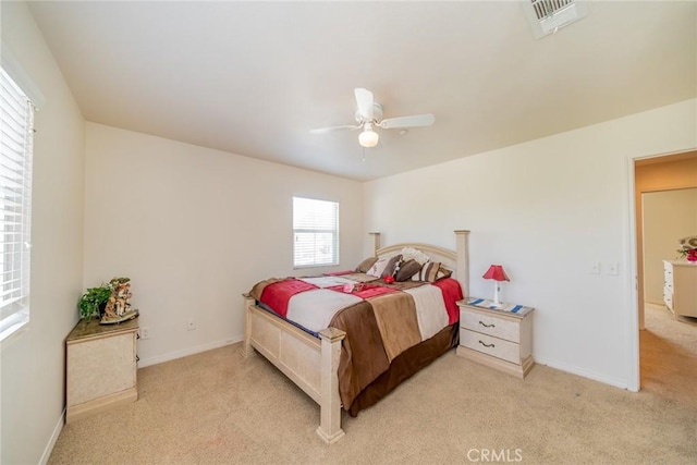 18427 Blue Sky St, Riverside, CA 92508 - bedroom featuring light carpet, baseboards, and a ceiling fan