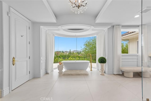 25548 Kingston Ct, Calabasas, CA 91302 - foyer featuring tile patterned flooring and a chandelier
