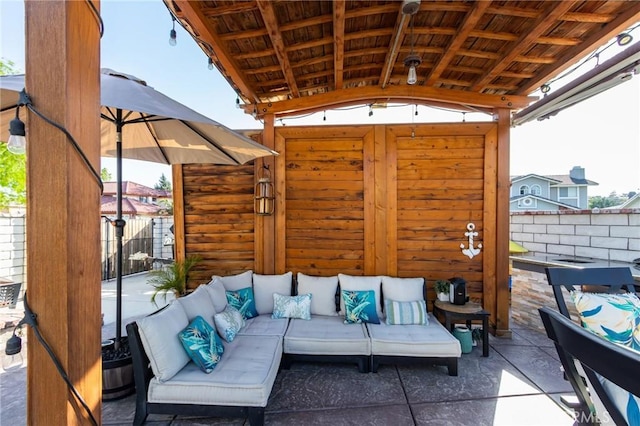 18016 Mariner Dr, Victorville, CA 92395 - view of patio featuring an outdoor living space