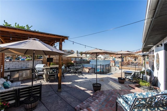 18016 Mariner Dr, Victorville, CA 92395 - view of patio / terrace with outdoor dining area, outdoor lounge area, and area for grilling