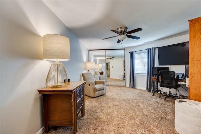 18016 Mariner Dr, Victorville, CA 92395 - bedroom with a desk, carpet floors, and baseboards