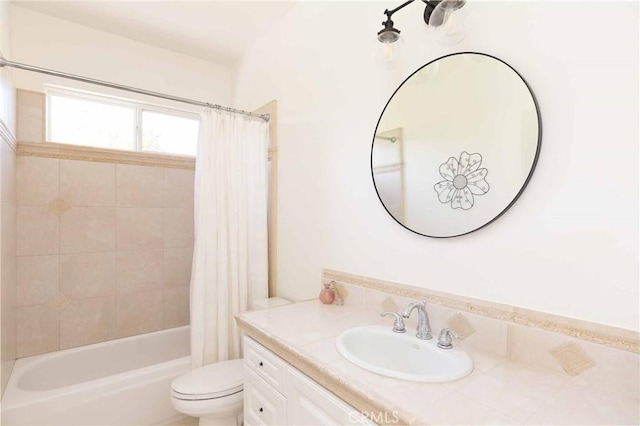 23317 Cuestport Dr, Valencia, CA 91354 - bathroom featuring shower / bath combo, vanity, and toilet