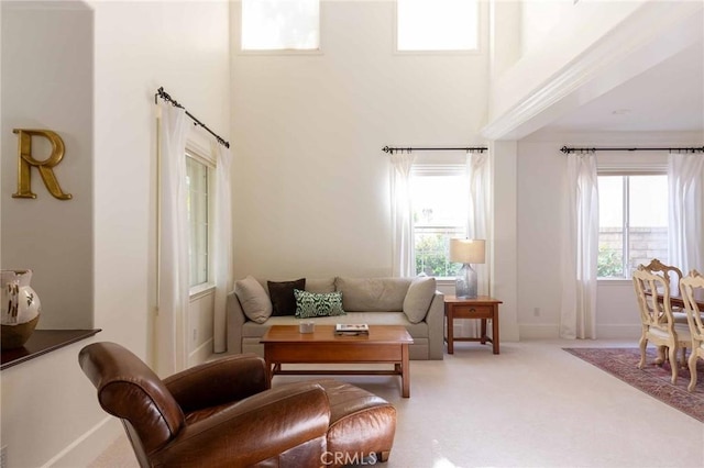23317 Cuestport Dr, Valencia, CA 91354 - living area with a towering ceiling and light colored carpet