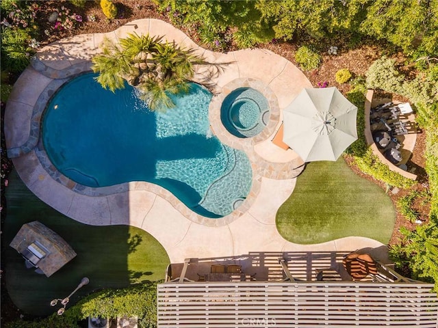23317 Cuestport Dr, Valencia, CA 91354 - bird's eye view of a pool area