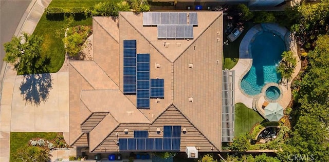 23317 Cuestport Dr, Valencia, CA 91354 - view from above of property featuring a pool