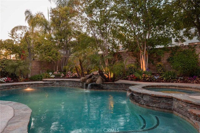 23317 Cuestport Dr, Valencia, CA 91354 - view of pool with a fenced backyard and a pool with connected hot tub