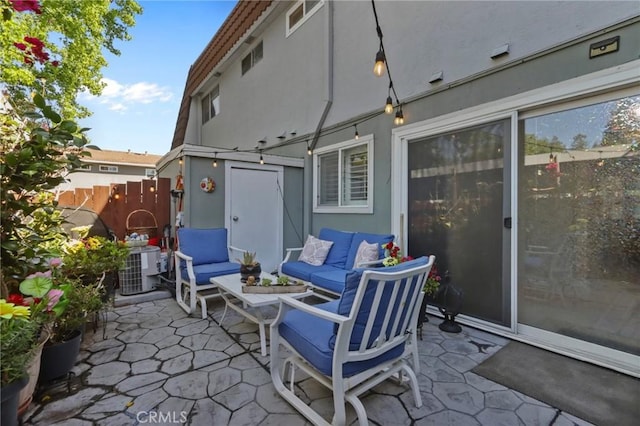 3175 Saginaw Ct, Pleasanton, CA 94588 - view of patio / terrace featuring outdoor lounge area and central air condition unit