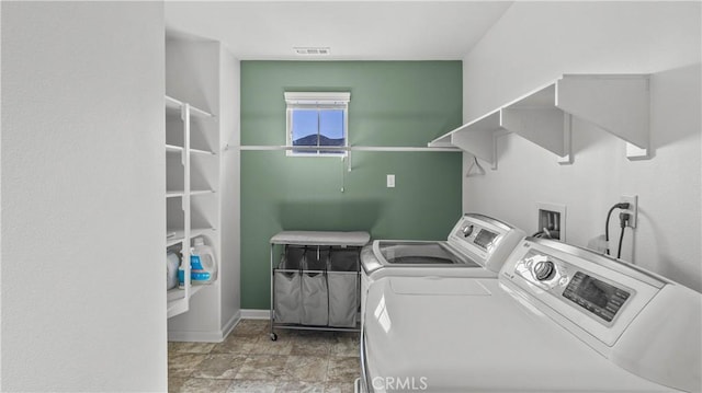 36434 Geranium Dr, Lake Elsinore, CA 92532 - laundry area with washer and clothes dryer and baseboards