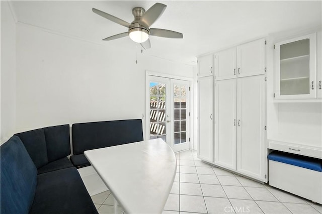 28918 Lillyglen Dr, Canyon Country, CA 91387 - dining space featuring ceiling fan and light tile patterned floors
