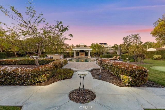 19103 Green Oaks Rd, Yorba Linda, CA 92886 - view of front of property with a gazebo, area for grilling, and a patio