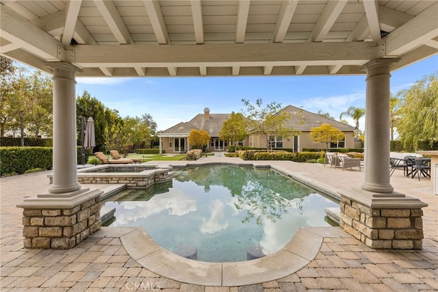 19103 Green Oaks Rd, Yorba Linda, CA 92886 - view of pool featuring a patio and a pool with connected hot tub