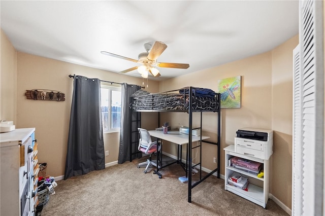 32642 Durango Ct, Wildomar, CA 92595 - bedroom featuring carpet, baseboards, a ceiling fan, and an office area