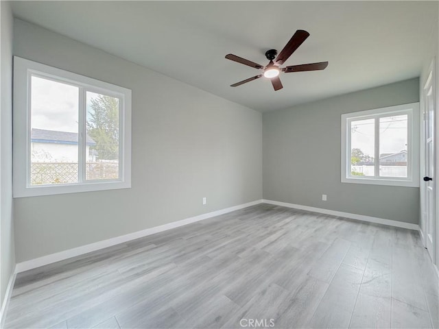 1976 E 112th St, Los Angeles, CA 90059 - spare room with a ceiling fan, light wood-type flooring, and baseboards