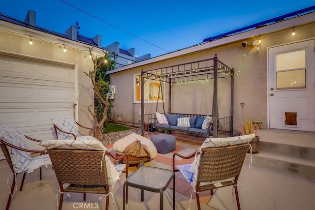 4002 Camerino St, Lakewood, CA 90712 - view of patio featuring an outdoor hangout area and a pergola