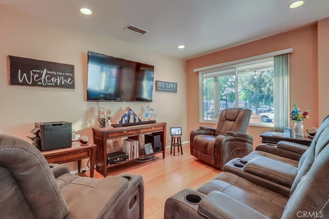 4002 Camerino St, Lakewood, CA 90712 - living room featuring recessed lighting and wood finished floors