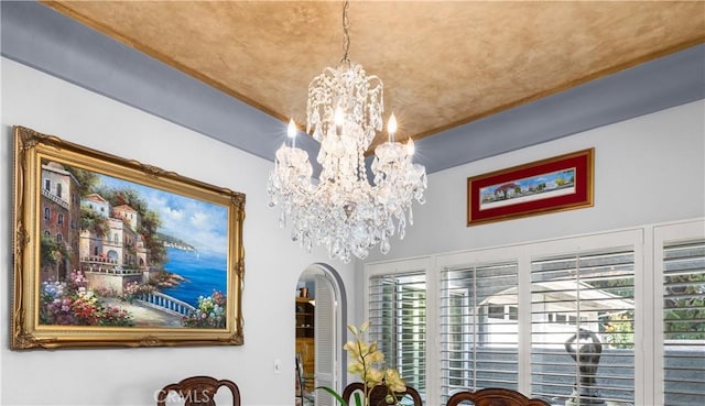 1738 N Ukiah Way, Upland, CA 91784 - detailed view of a chandelier and arched walkways