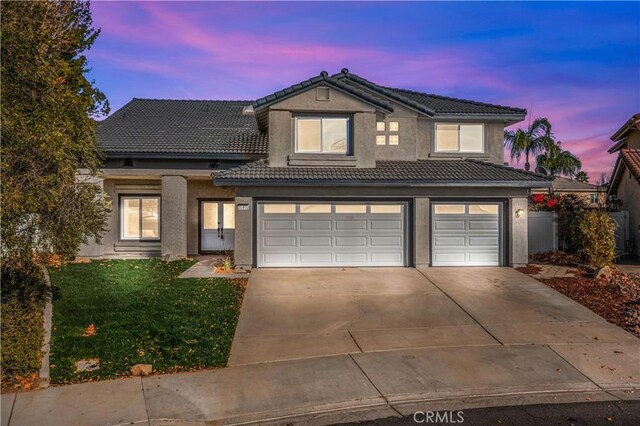 31832 Poole Ct, Temecula, CA 92591 - traditional home with a tiled roof, a garage, concrete driveway, and stucco siding