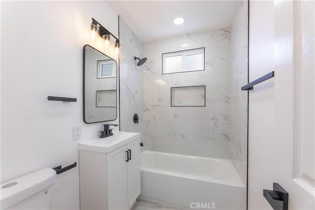 1342 W Magnolia St, Compton, CA 90220 - bathroom with toilet, vanity, and bathtub / shower combination