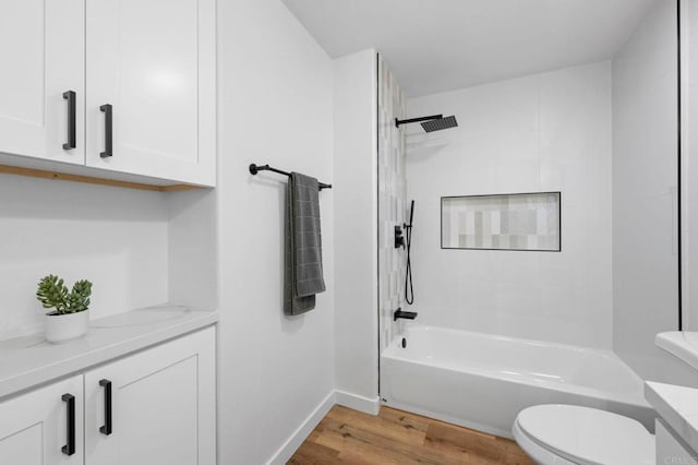 3581 Cameo Dr Unit 35, Oceanside, CA 92056 - bathroom featuring vanity, wood finished floors, and shower / bathtub combination