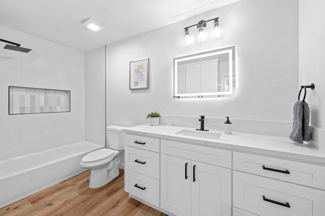 3581 Cameo Dr Unit 35, Oceanside, CA 92056 - full bathroom featuring vanity, wood finished floors, and bathtub / shower combination