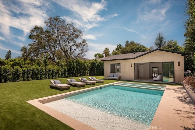 16828 Otsego St, Encino, CA 91436 - outdoor pool featuring a yard