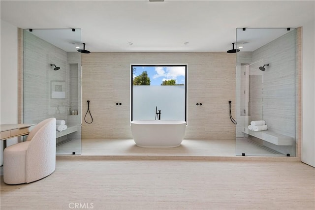 16828 Otsego St, Encino, CA 91436 - full bathroom with walk in shower and a soaking tub