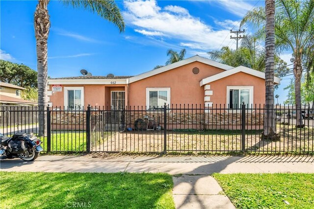 660 W 94th St, Los Angeles, CA 90044 - view of front of home with stucco siding and a fenced front yard