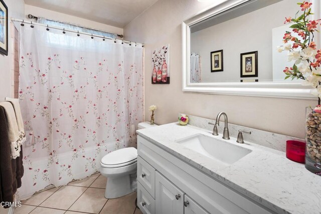 27585 Pamplico Dr, Valencia, CA 91354 - full bathroom featuring vanity, tile patterned floors, and toilet