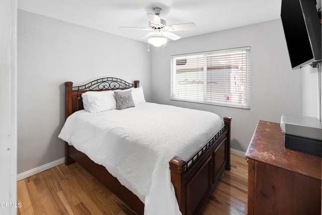 27585 Pamplico Dr, Valencia, CA 91354 - bedroom featuring light wood-type flooring, baseboards, and ceiling fan