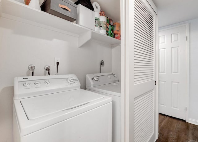 11855 Caminito Ronaldo Unit 108, San Diego, CA 92128 - laundry area featuring washing machine and clothes dryer and wood finished floors