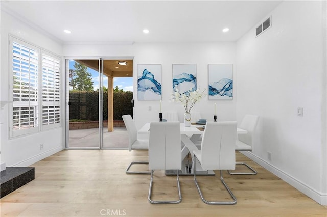 14121 Exeter Ct, Fontana, CA 92336 - dining space featuring wood finished floors, recessed lighting, and baseboards