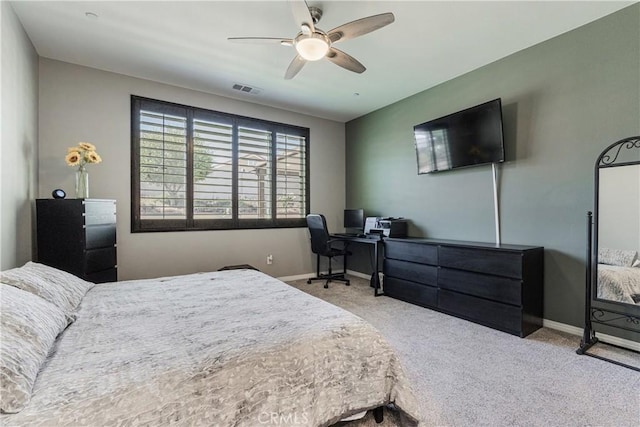 29042 Botanical Cir, Menifee, CA 92584 - bedroom featuring carpet flooring, baseboards, a desk, and a ceiling fan