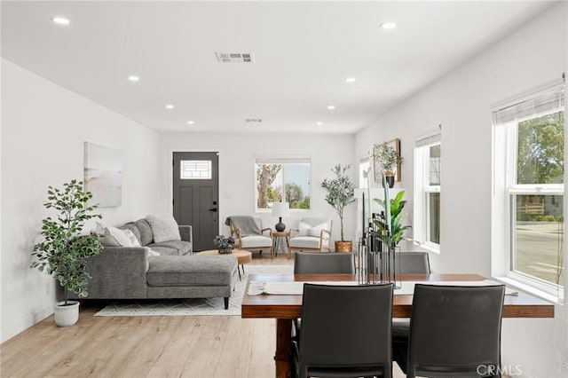 453 N Walker Ave, San Pedro, CA 90732 - dining space with recessed lighting, light wood-style floors, and baseboards