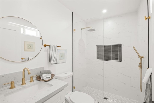 453 N Walker Ave, San Pedro, CA 90732 - full bathroom with toilet, a marble finish shower, and vanity