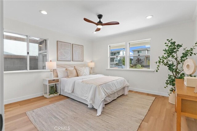 2011 Reynosa Dr, Torrance, CA 90501 - bedroom featuring multiple windows, wood finished floors, baseboards, and recessed lighting
