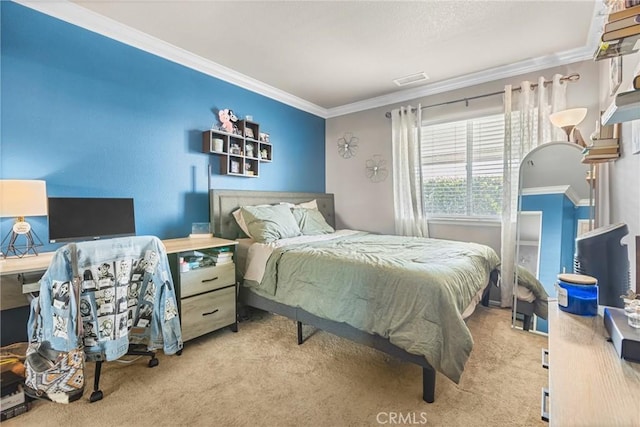 27141 Calle Ayrton, Menifee, CA 92586 - carpeted bedroom featuring ornamental molding