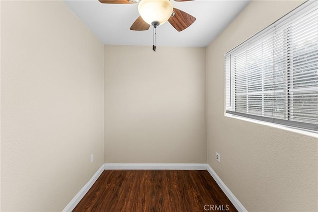 1040 W 3rd St, Pomona, CA 91766 - unfurnished room featuring wood finished floors, a ceiling fan, and baseboards