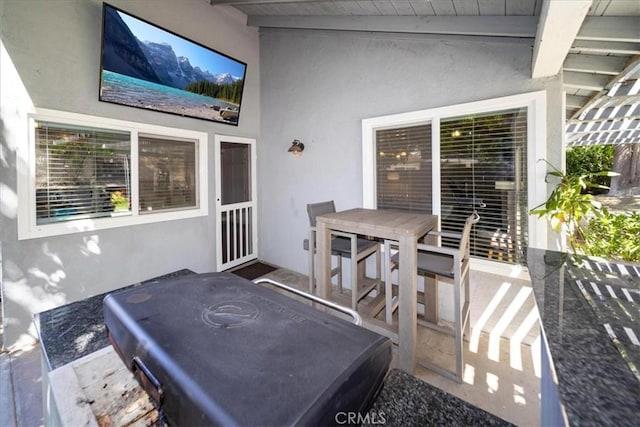 29911 Cactus Pl, Temecula, CA 92592 - view of patio / terrace with outdoor dining space and a jacuzzi